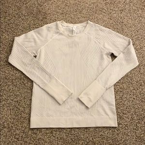 Lululemon Cream Ribbed Thermal Long Sleeve Top